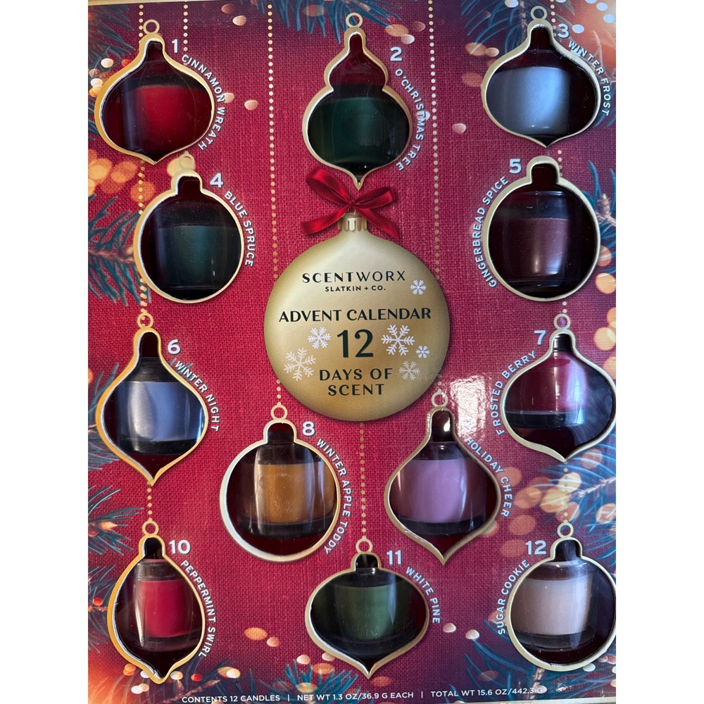 ScentWorx 12 Days of Scent Advent Calendar Candle Set 12pc Multi New Holiday - Picture 2 of 10